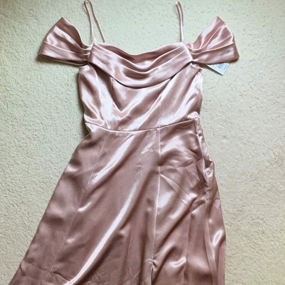 NWT champagne rose bridesmaid dress
